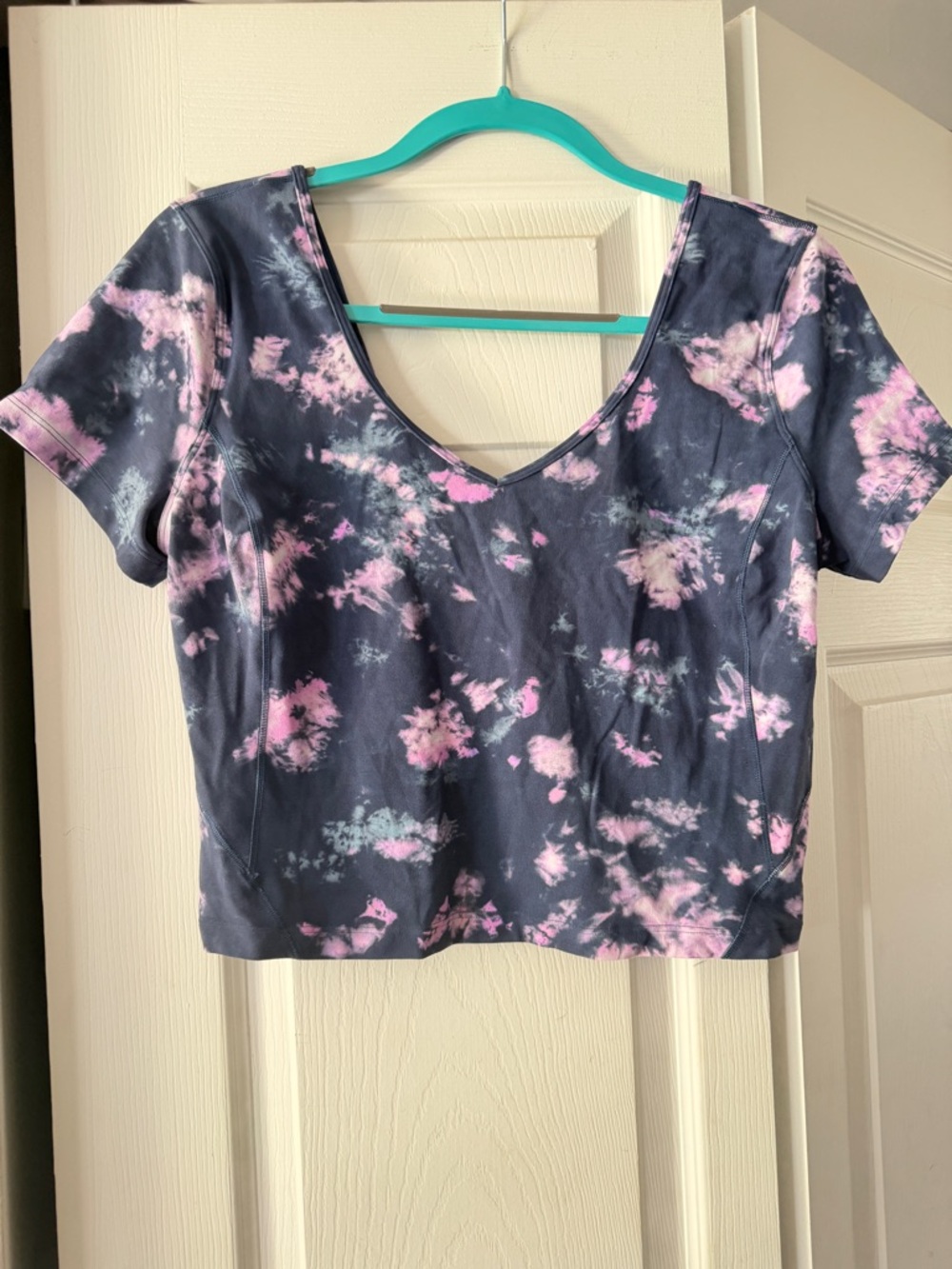 lululemon Align Pink and Navy Tie-Dye Crop Top